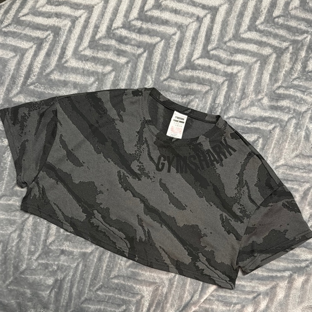 Gymshark Black and Gray Crop Top